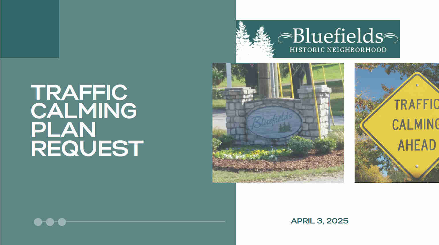 Traffic Calming Plan Request April 3 2025
